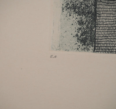 Jean-Pierre VIELFAURE : Vue depuis la fenêtre, Gravure originale signée