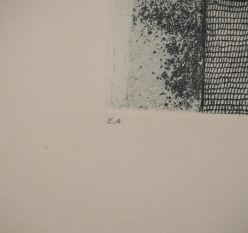 Jean-Pierre VIELFAURE : Vue depuis la fenêtre, Gravure originale signée