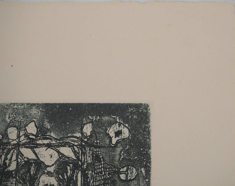 Jean-Pierre VIELFAURE : Vue depuis la fenêtre, Gravure originale signée