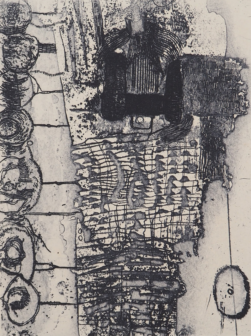Jean-Pierre VIELFAURE : Composition aux cercles, Gravure originale signée
