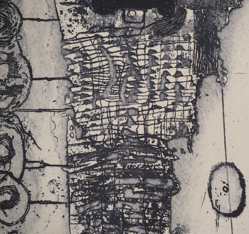 Jean-Pierre VIELFAURE : Composition aux cercles, Gravure originale signée
