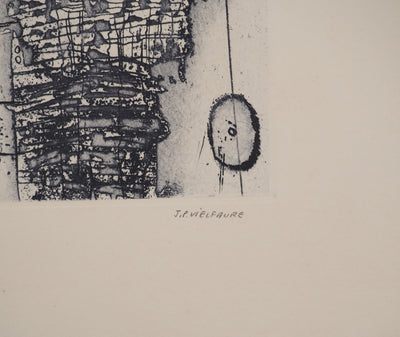 Jean-Pierre VIELFAURE : Composition aux cercles, Gravure originale signée