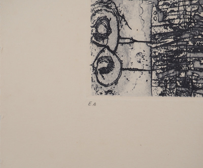 Jean-Pierre VIELFAURE : Composition aux cercles, Gravure originale signée