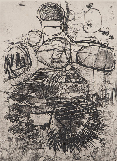 Jean-Pierre VIELFAURE : Figure abstraite, Gravure originale signée
