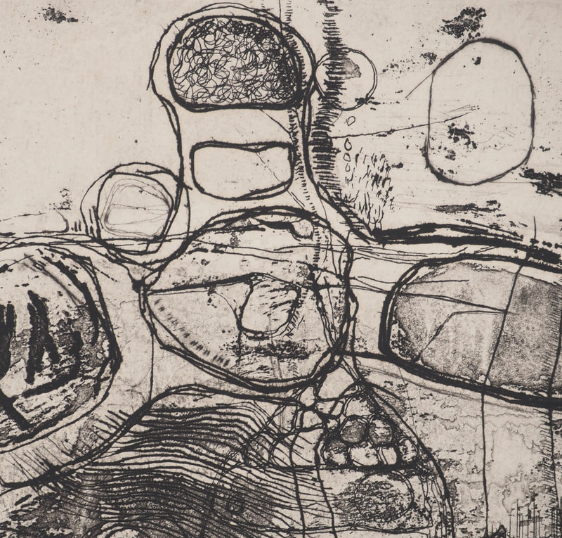 Jean-Pierre VIELFAURE : Figure abstraite, Gravure originale signée