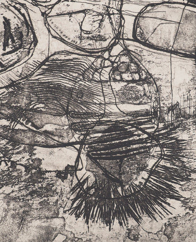 Jean-Pierre VIELFAURE : Figure abstraite, Gravure originale signée