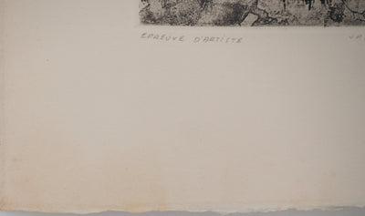 Jean-Pierre VIELFAURE : Figure abstraite, Gravure originale signée