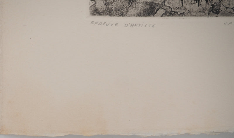 Jean-Pierre VIELFAURE : Figure abstraite, Gravure originale signée