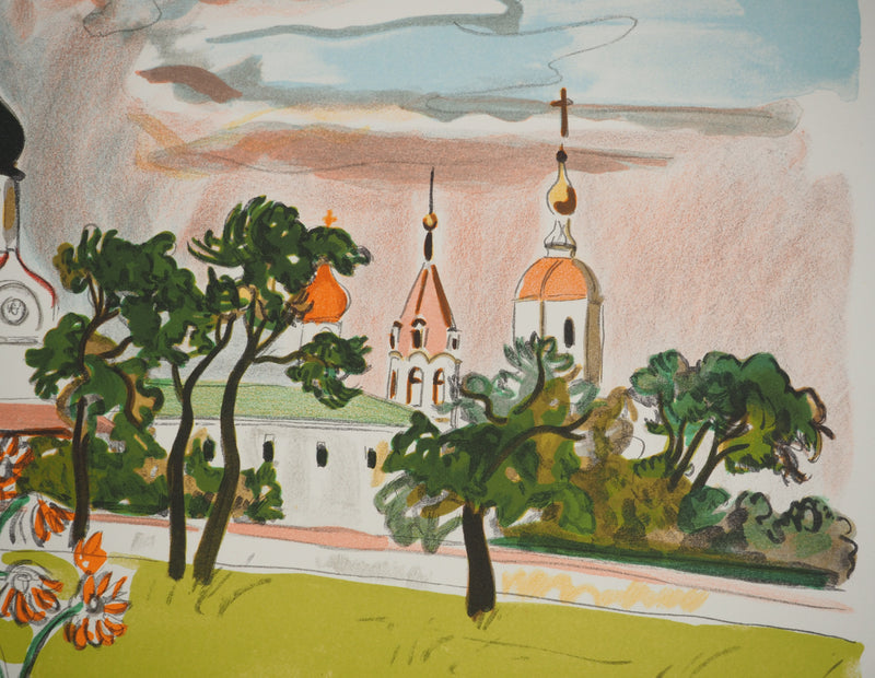Yves BRAYER : Eglise orthodoxe en Russie, Lithographie originale signée