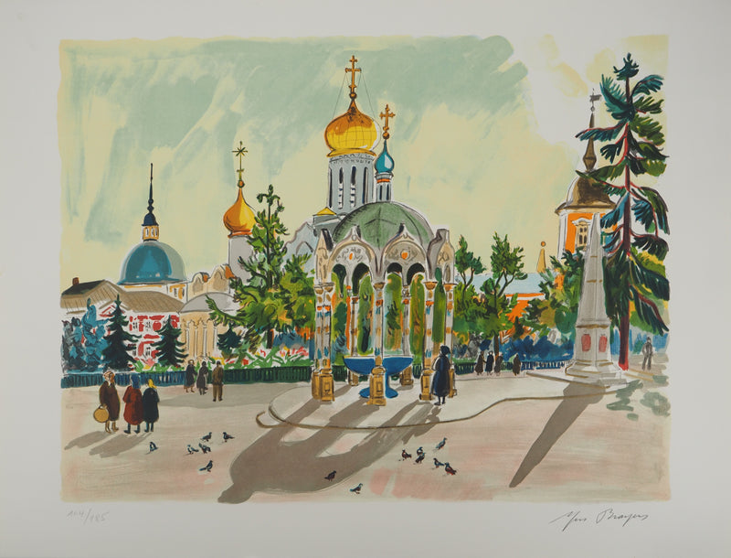 Yves BRAYER : Lumière de Moscou, Lithographie originale signée