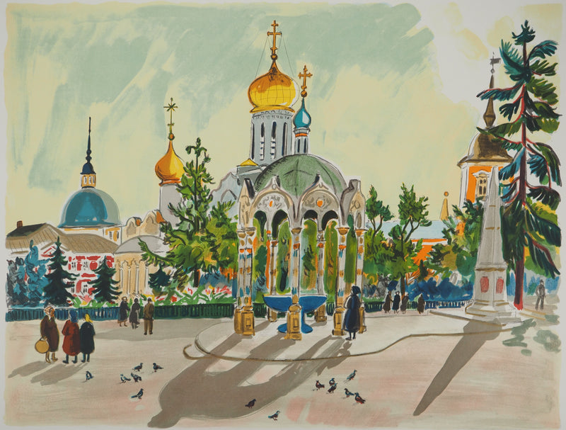 Yves BRAYER : Lumière de Moscou, Lithographie originale signée