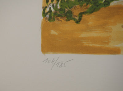 Yves BRAYER : Village rustique en Russie, Lithographie originale signée