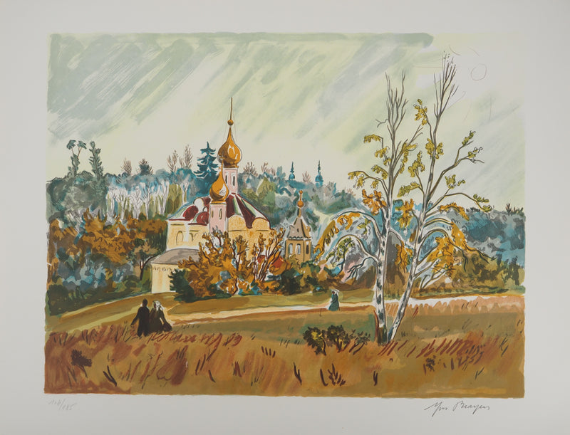 Yves BRAYER : L’automne doré russe, Lithographie originale signée