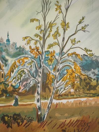 Yves BRAYER : L’automne doré russe, Lithographie originale signée