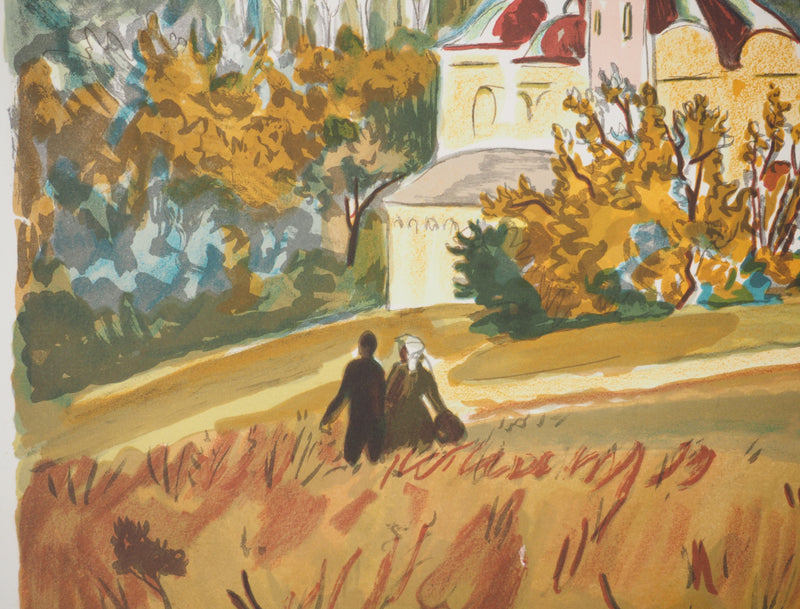 Yves BRAYER : L’automne doré russe, Lithographie originale signée