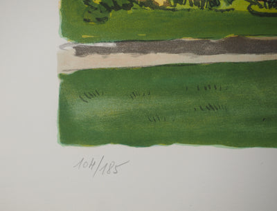 Yves BRAYER : Moscou, les jardins du Kremlin, Lithographie originale signée