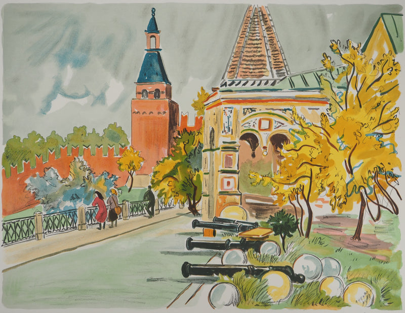 Yves BRAYER : Architecture russe, Lithographie originale signée