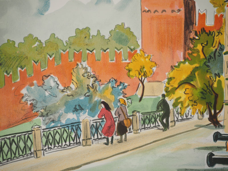 Yves BRAYER : Architecture russe, Lithographie originale signée