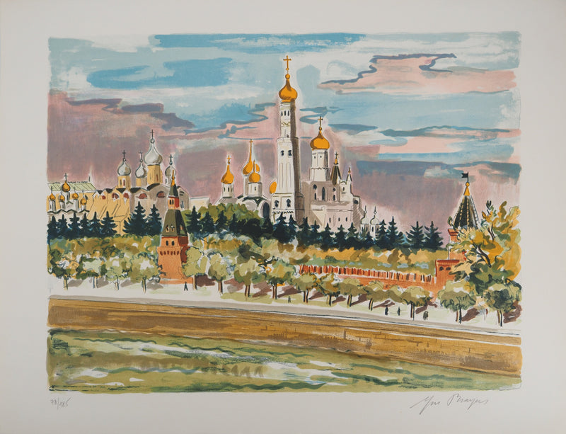 Yves BRAYER : Monastère orthodoxe, Lithographie originale signée