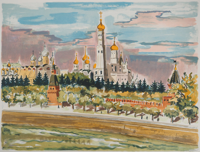 Yves BRAYER : Monastère orthodoxe, Lithographie originale signée
