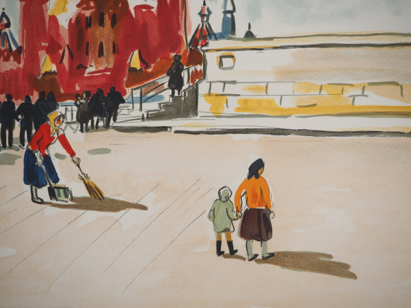 Yves BRAYER : La Place Rouge à Moscou, Lithographie originale signée