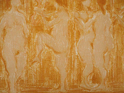 AF André COTTAVOZ, Jubilant crowd, circa 1976, Original lithograph, signed