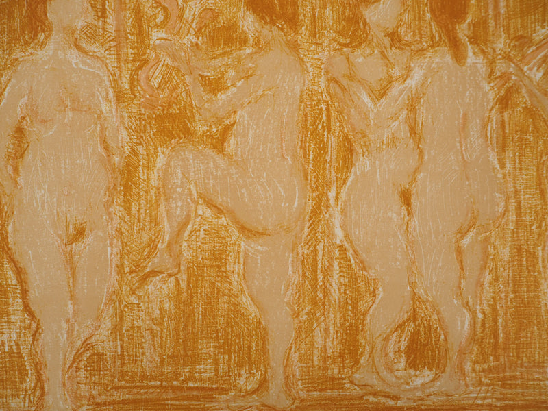 AF André COTTAVOZ, Jubilant crowd, circa 1976, Original lithograph, signed