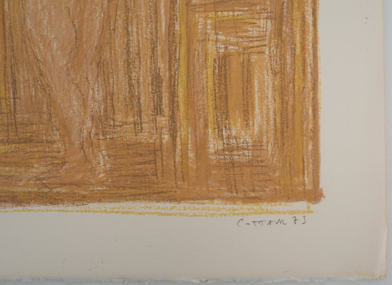 AF André COTTAVOZ, Jubilant crowd, circa 1976, Original lithograph, signed