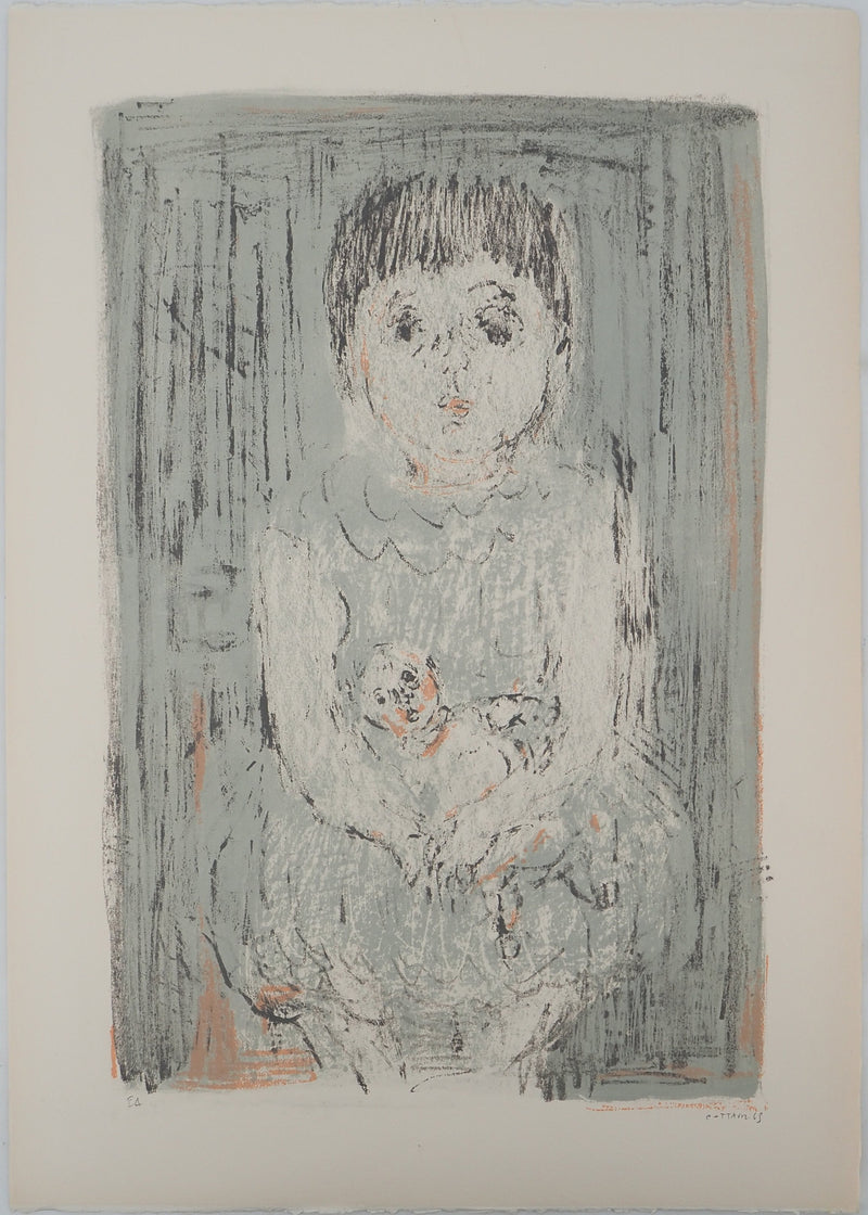 AF André COTTAVOZ, Jubilant crowd, circa 1976, Original lithograph, signed