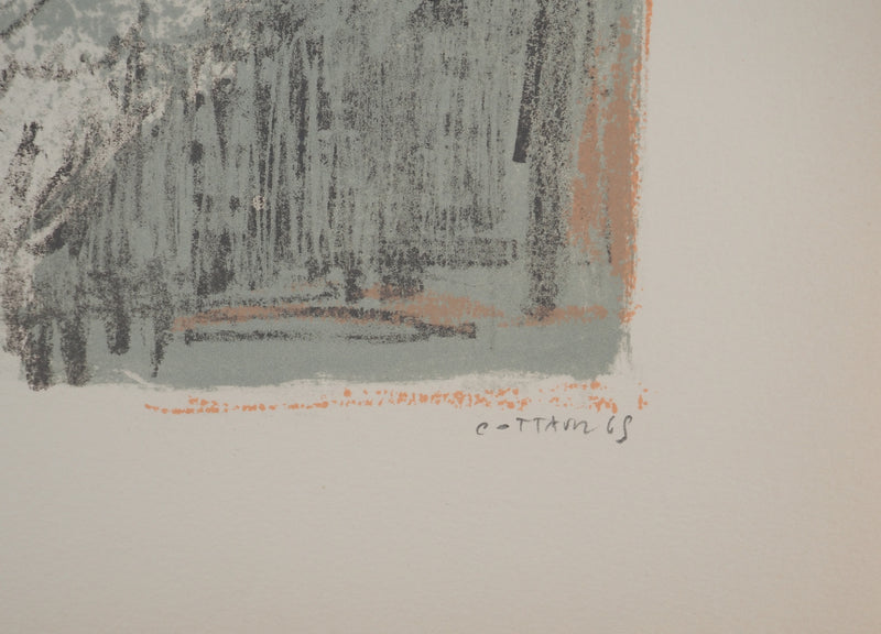 AF André COTTAVOZ, Jubilant crowd, circa 1976, Original lithograph, signed