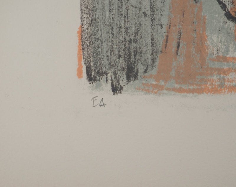 AF André COTTAVOZ, Jubilant crowd, circa 1976, Original lithograph, signed