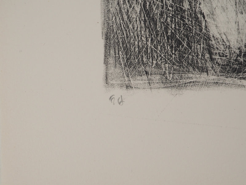 André COTTAVOZ : Soirée jeux en famille, Lithographie originale signée