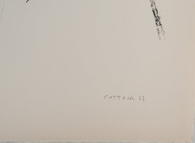 AF André COTTAVOZ, Jubilant crowd, circa 1976, Original lithograph, signed