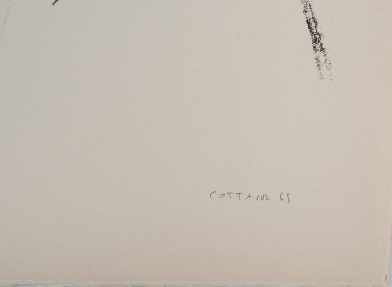 AF André COTTAVOZ, Jubilant crowd, circa 1976, Original lithograph, signed