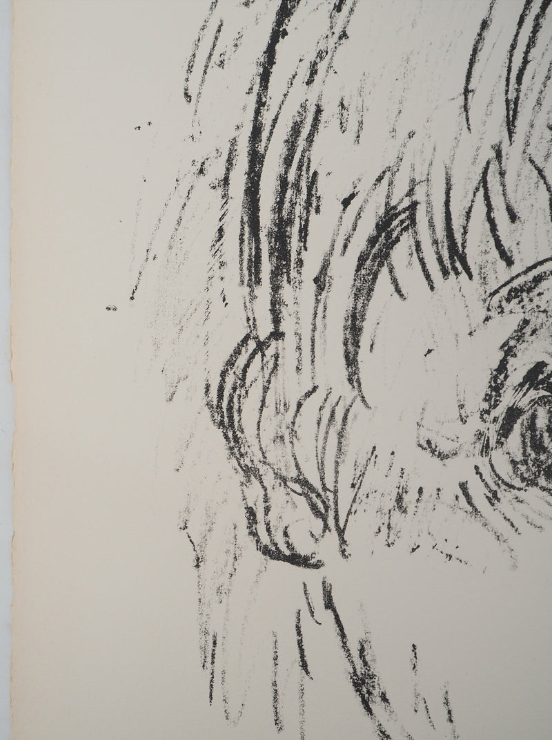 AF André COTTAVOZ, Jubilant crowd, circa 1976, Original lithograph, signed