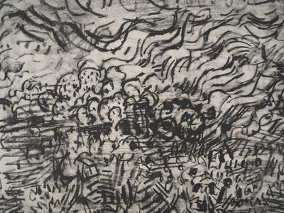 André COTTAVOZ : Les champs, Lithographie originale signée
