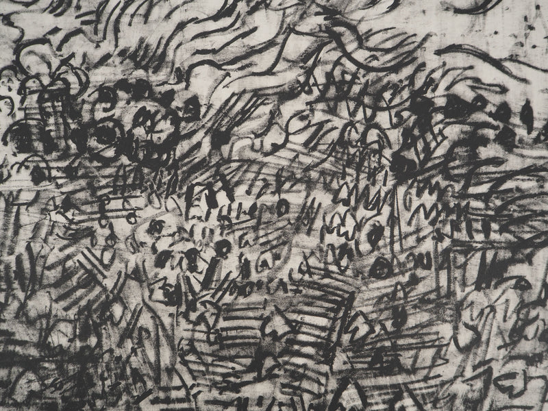 André COTTAVOZ : Les champs, Lithographie originale signée