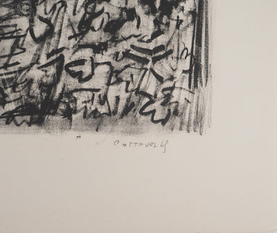 André COTTAVOZ : Les champs, Lithographie originale signée