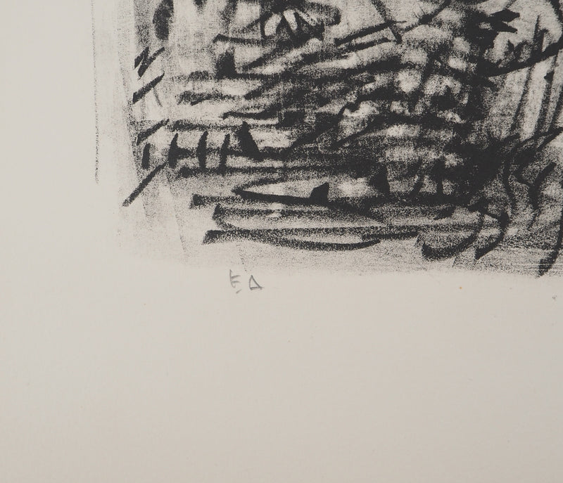 André COTTAVOZ : Les champs, Lithographie originale signée