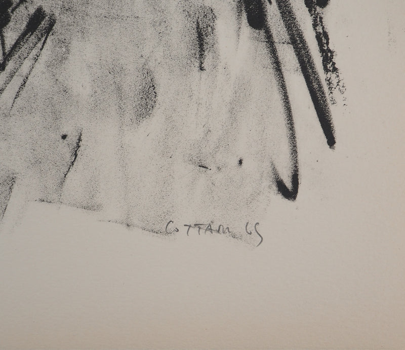AF André COTTAVOZ, Jubilant crowd, circa 1976, Original lithograph, signed