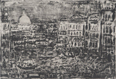 AF André COTTAVOZ, Jubilant crowd, circa 1976, Original lithograph, signed