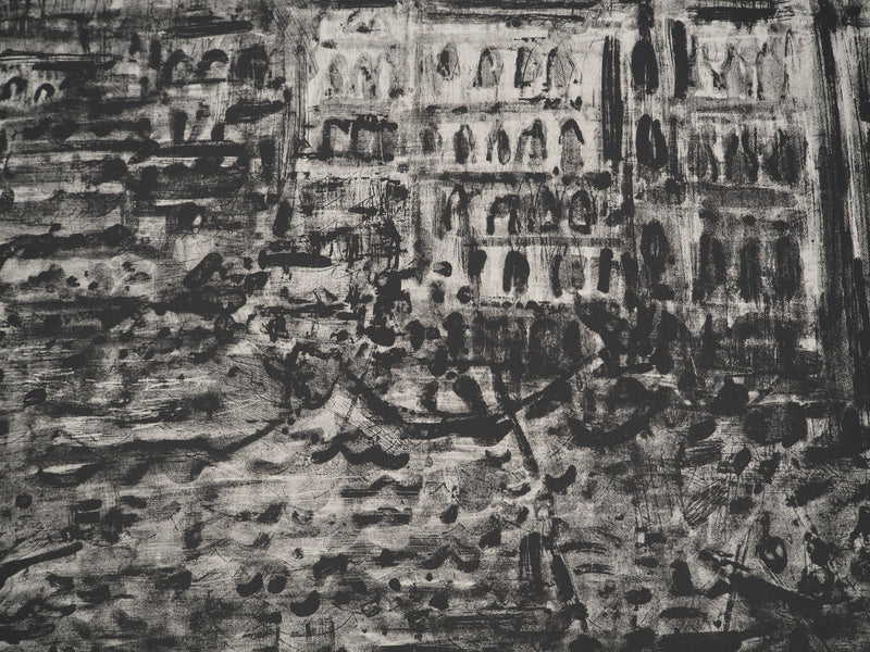 AF André COTTAVOZ, Jubilant crowd, circa 1976, Original lithograph, signed