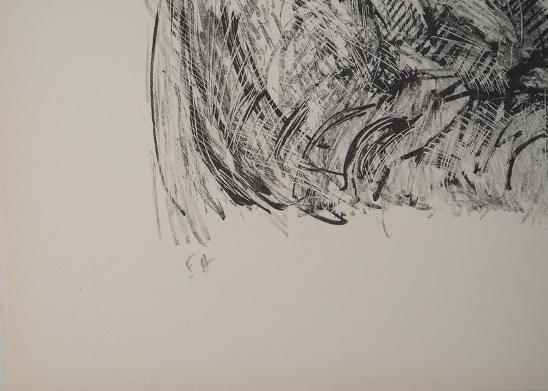 André COTTAVOZ : Réunion familiale, Lithographie originale signée