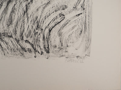 André COTTAVOZ : Poker en famille, Lithographie originale signée