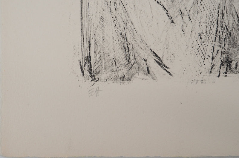André COTTAVOZ : Poker en famille, Lithographie originale signée