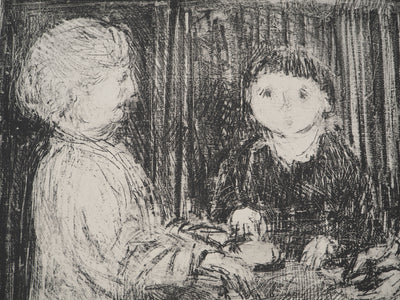 André COTTAVOZ : Moment en famille, Lithographie originale signée