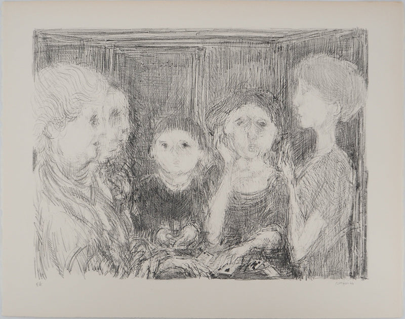André COTTAVOZ : Jeux de cartes, Lithographie originale signée
