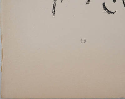 AF André COTTAVOZ, Jubilant crowd, circa 1976, Original lithograph, signed