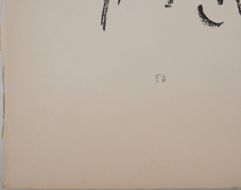AF André COTTAVOZ, Jubilant crowd, circa 1976, Original lithograph, signed