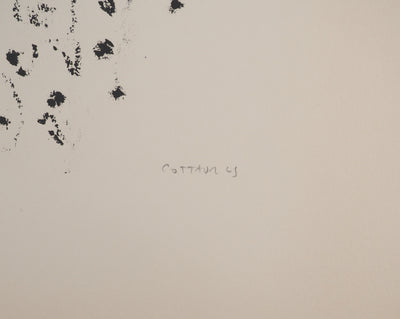 AF André COTTAVOZ, Jubilant crowd, circa 1976, Original lithograph, signed